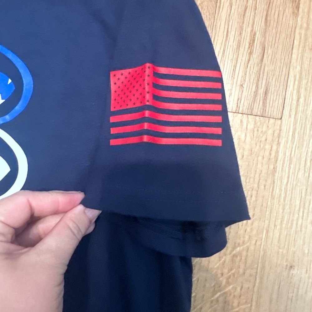 Under Armour Navy Graphic 'Freedom' Short Sleeve Tee - Picture 4 of 5